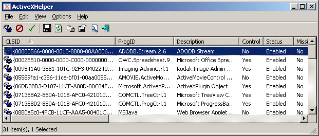 Screenshot of ActiveXHelper 1.00