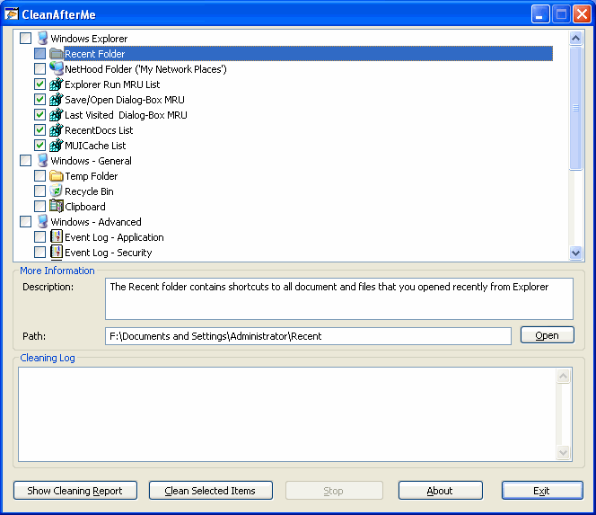 CleanAfterMe 1.37 screenshot