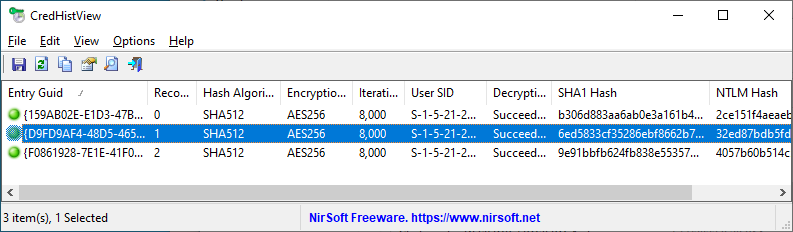 Windows CREDHIST File Decryptor