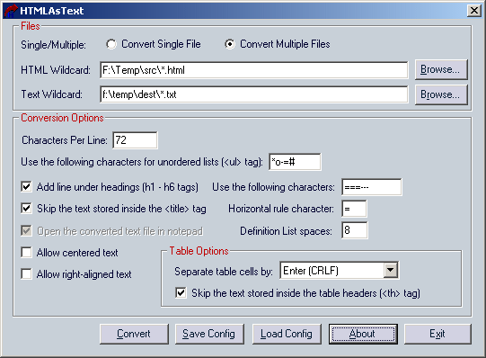 HTMLAsText 1.11 screenshot