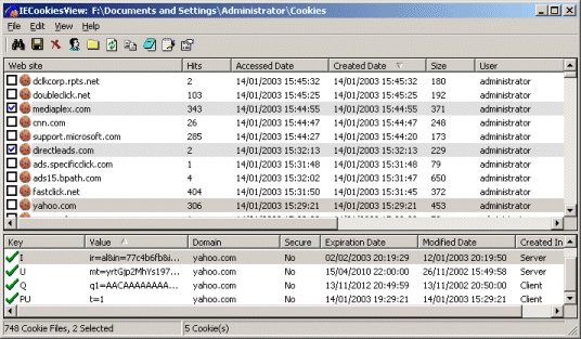 Cookies Windows Vista Internet Explorer