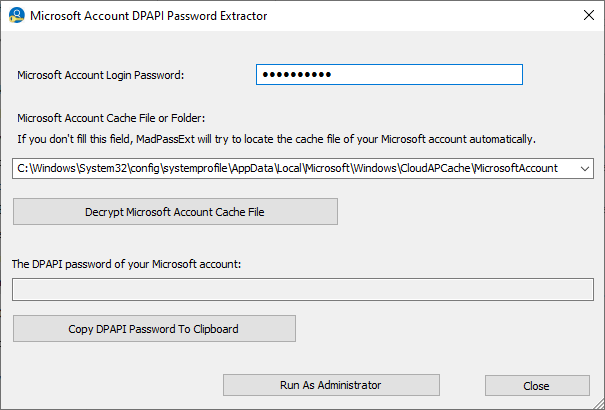 Microsoft Account DPAPI Password Extractor