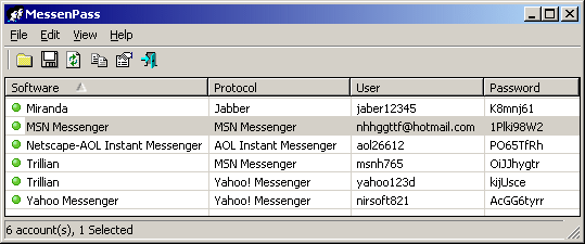 NirSoft MessenPass 1.43