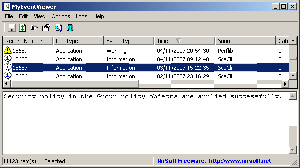 MyEventViewer 2.25 screenshot