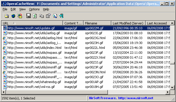 How do you view cache files?