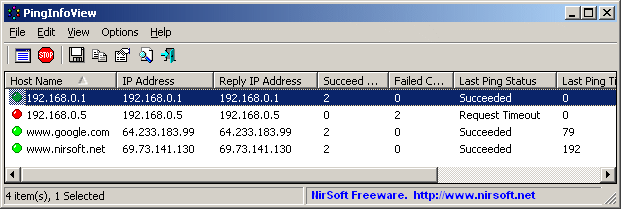 ping multiple host names and IP addresses.