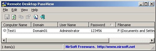 Reveals the password stored by Microsoft Remote Desktop utility.