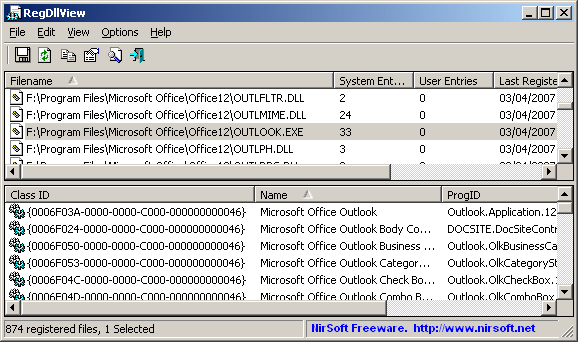 RegDllView 1.60 screenshot