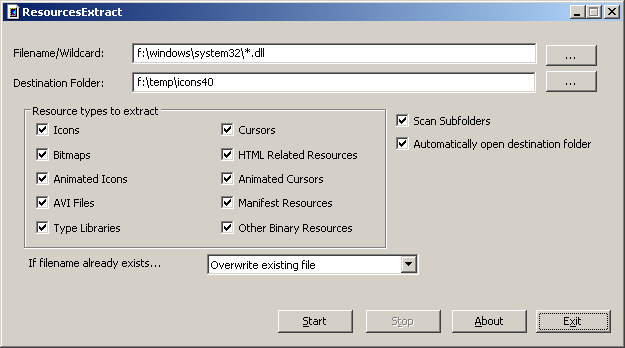 ResourcesExtract 1.18 screenshot