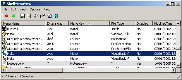 Disable/enable Explorer menu items.