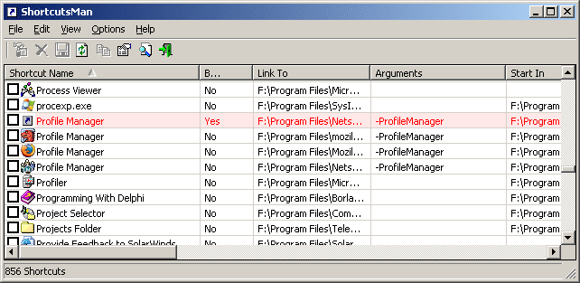 ShortcutsMan - Lists shortcuts on your system