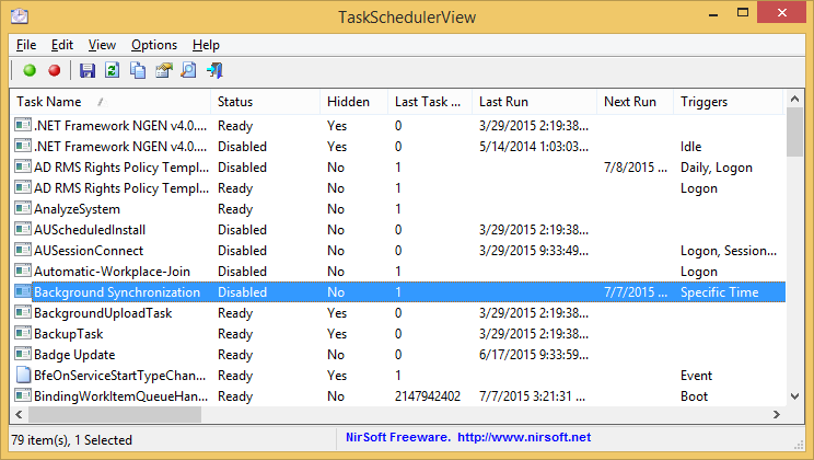 Screenshot of TaskSchedulerView