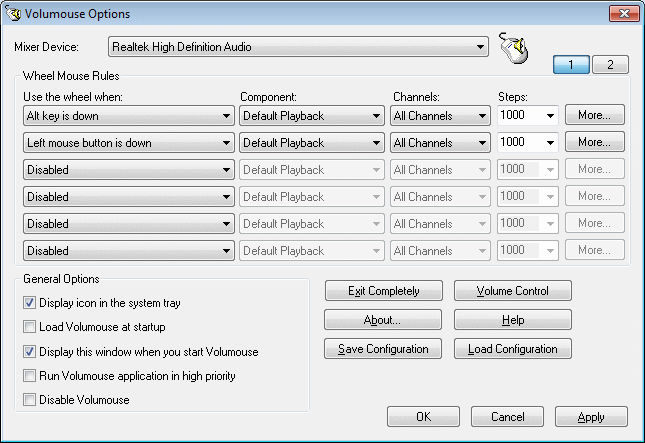 Volumouse - Control the sound volume with a wheel mouse.