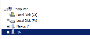 Android device in Windows Explorer