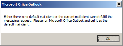 Outlook No Default Mail Client