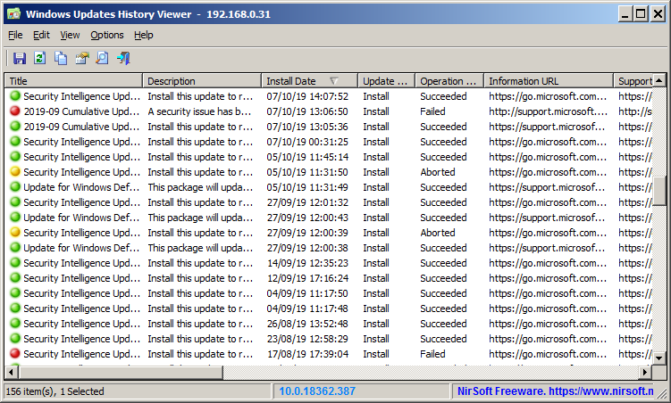 Windows Updates History Viewer