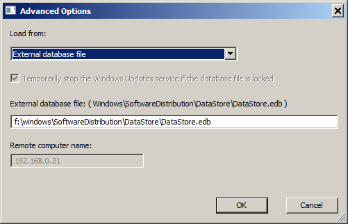 Windows Update Options - External Drive