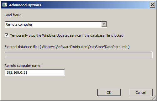 Windows Update Remote Computer Option