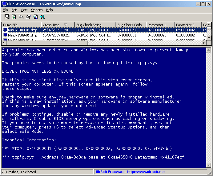 blue screen error log windows 10