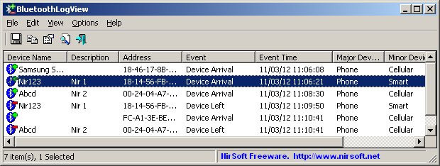 Windows 7 BluetoothLogView 1.12 full