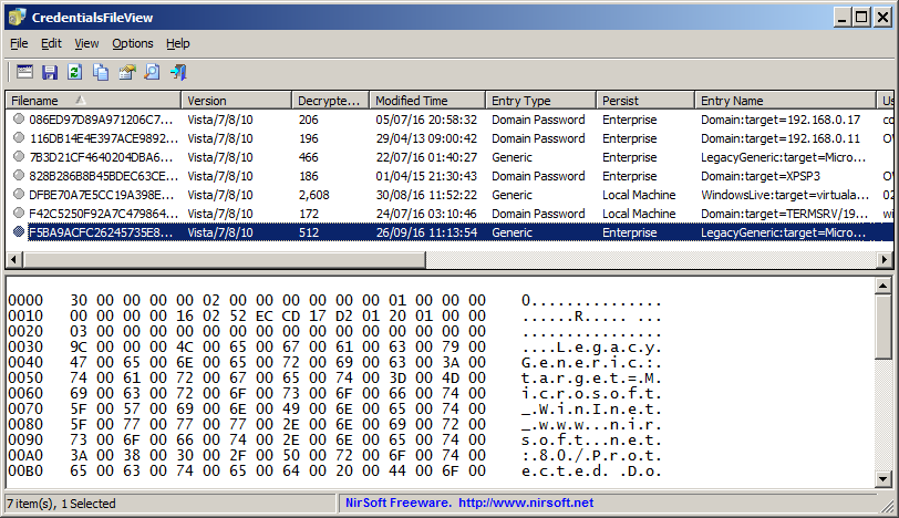 Credentialsfileview Decrypt The Credentials Files Of Windows