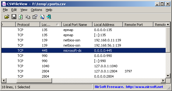 CSVFileView screenshot