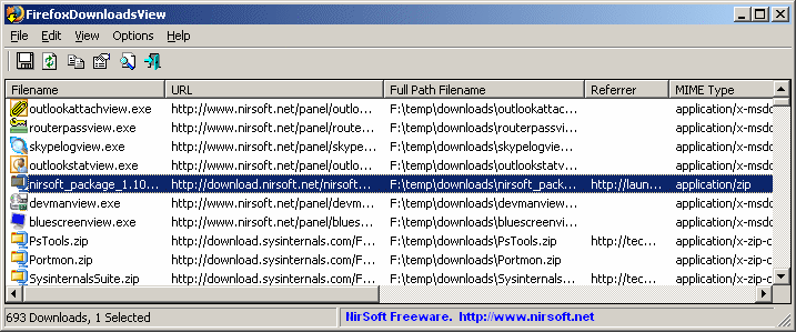 FirefoxDownloadsView 1.40