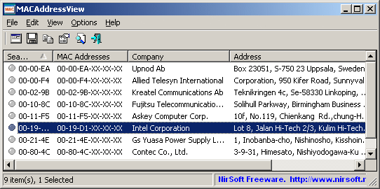 MAC Address Lookup Software