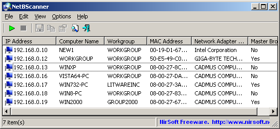 NetBScanner screenshot