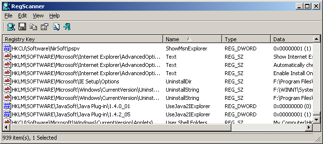 Windows 8 RegScanner full
