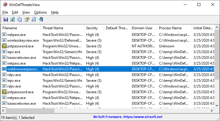 Windows Defender Threats Viewer